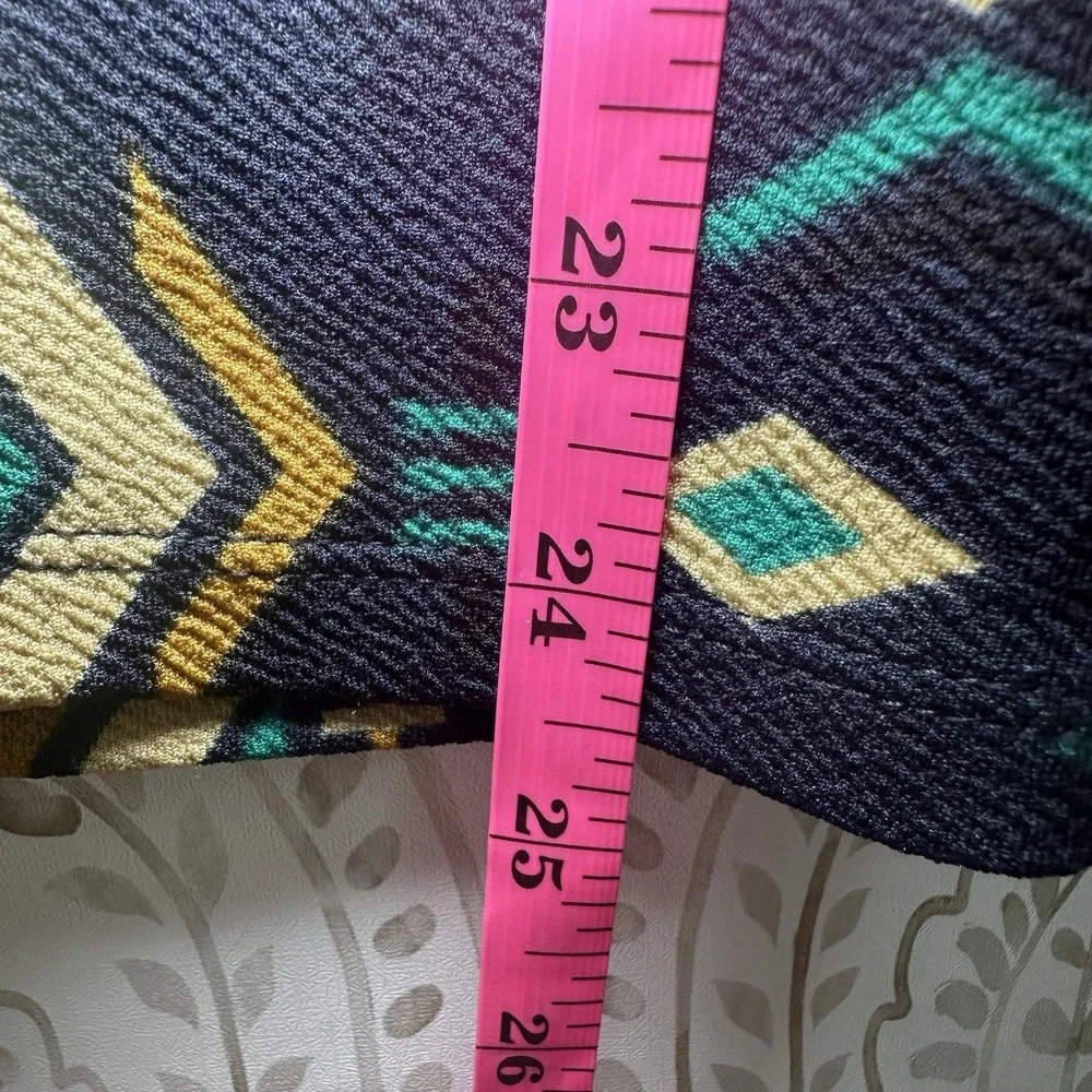 LULAROE Size Large Southwest Print Black Skirt Cassie Comfy Stretch Aztec Womens